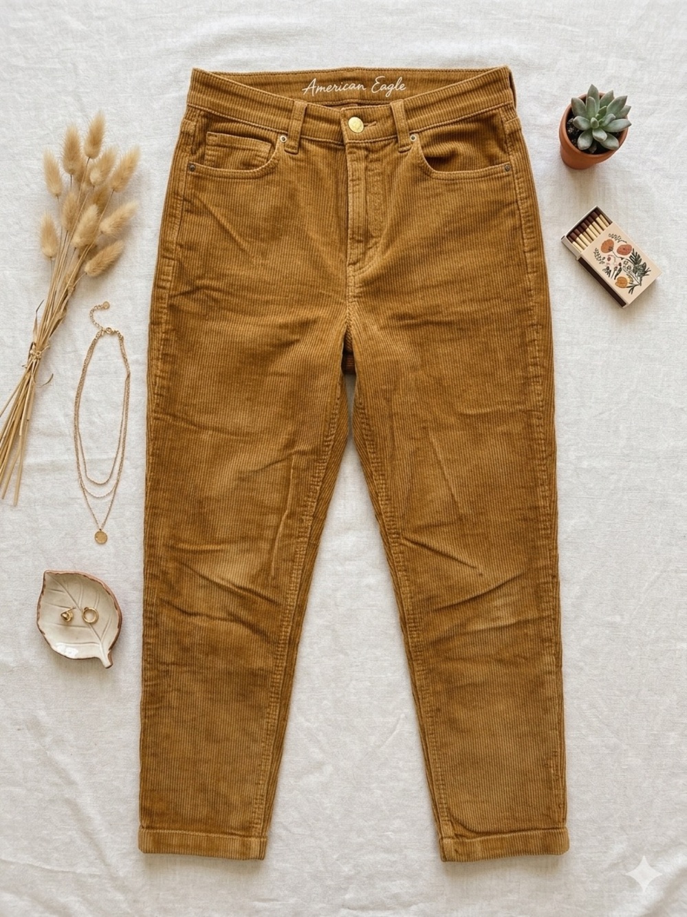 American Eagle Outfitters Corduroy Style Pants Juniors Size 6 Mustard Stretch